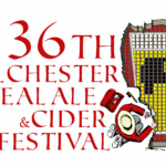36th Colchester Real Ale and Cider Festival. An archaeologist works on a trench to reveal a mosaic floor which shows a pint glass full of beer with an elephant on the side